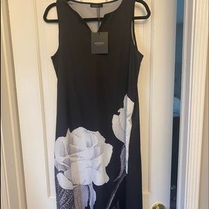 Black with White flowers Maxi dress